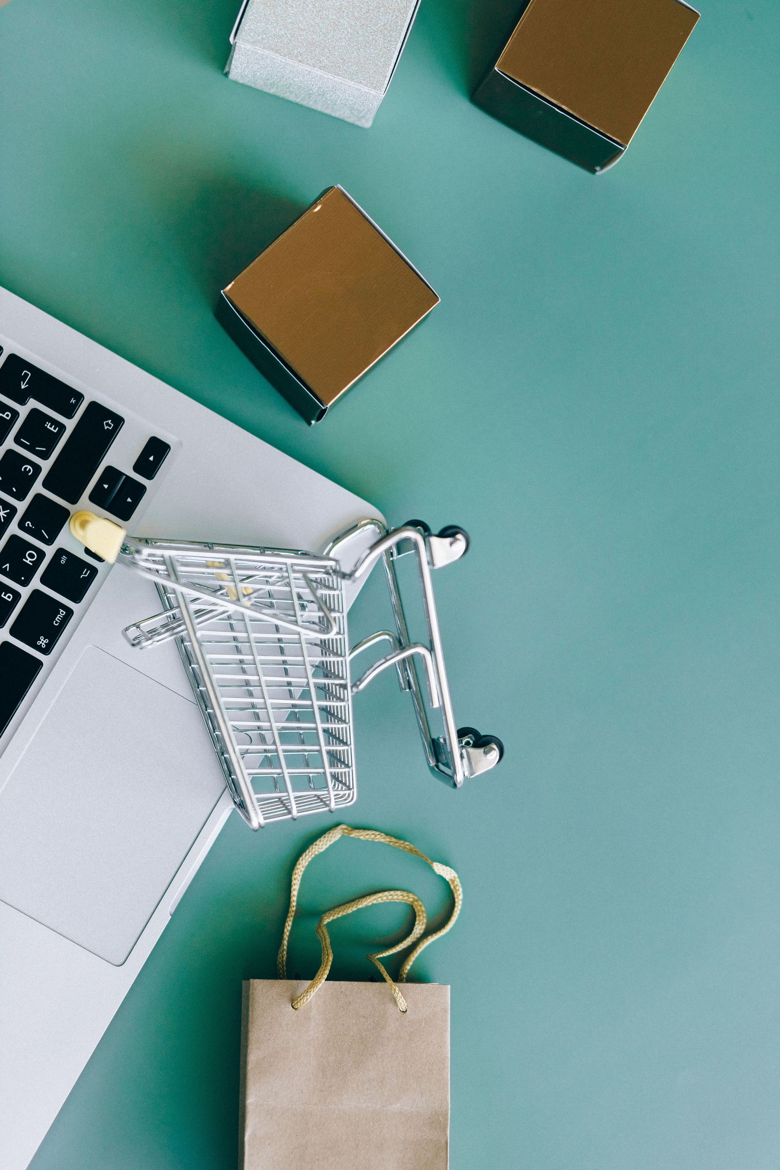 An online storefront in miniature - illustrative