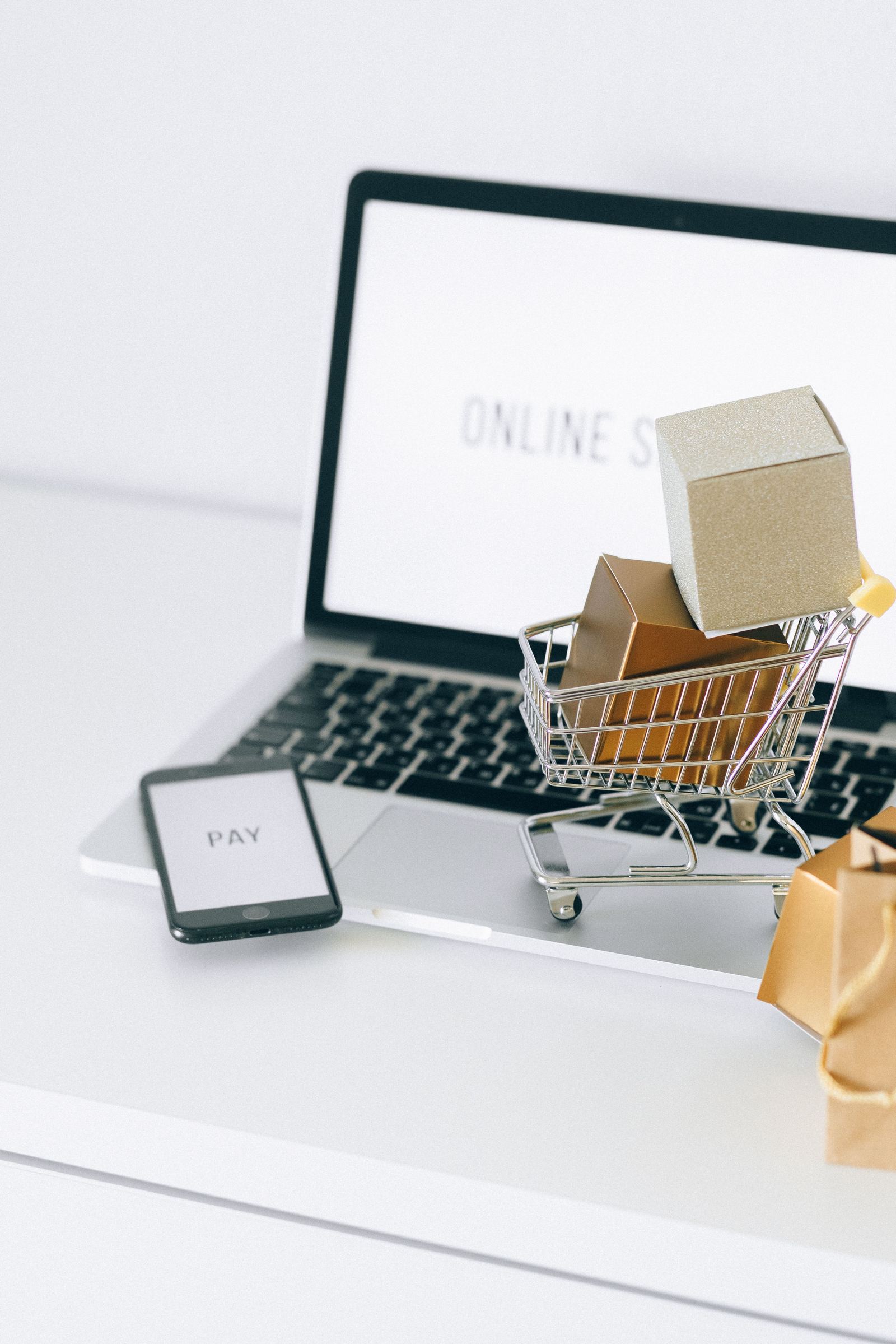 An online storefront in miniature - illustrative