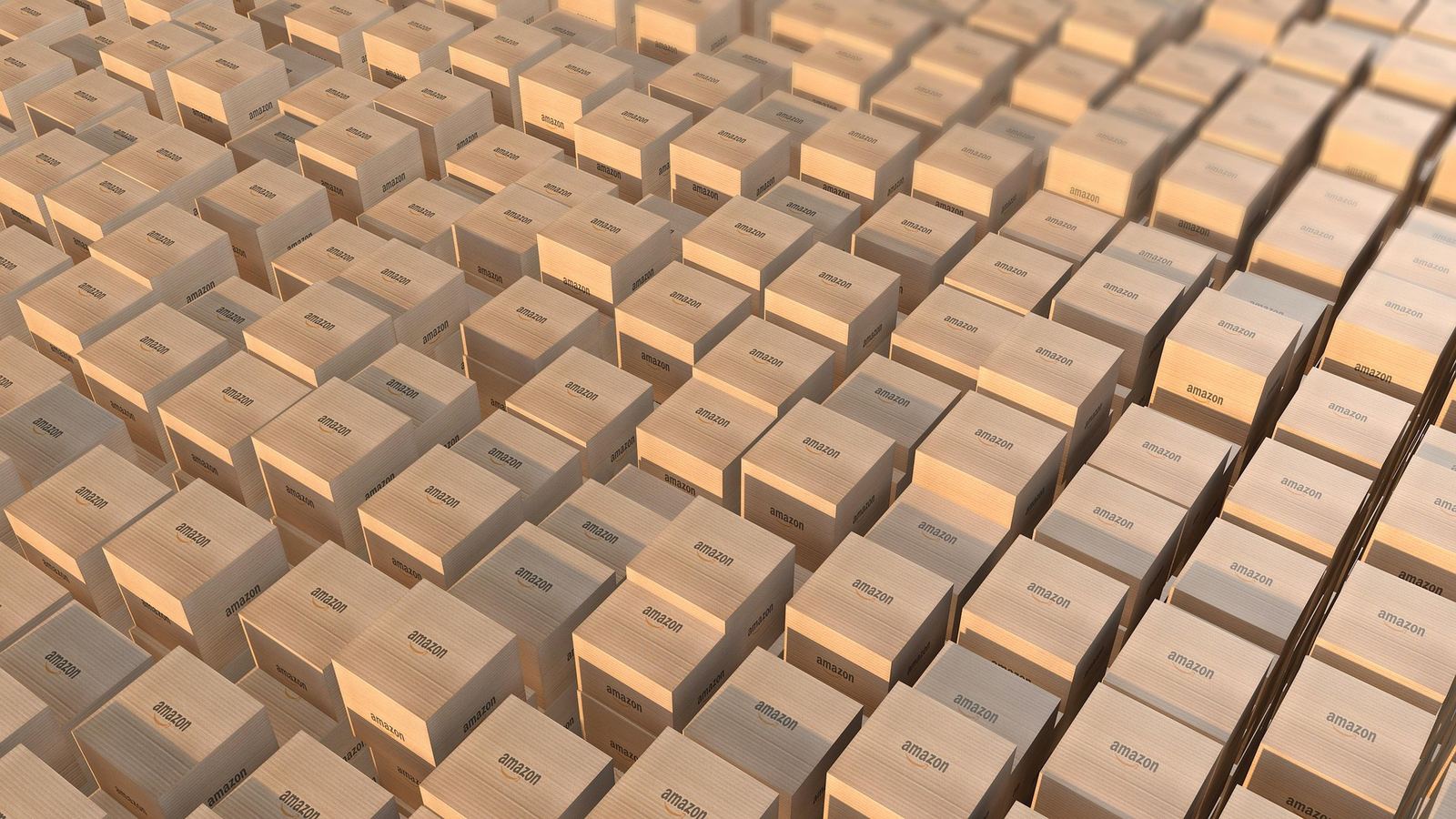 Parcels on a fulfilment conveyor - illustrative